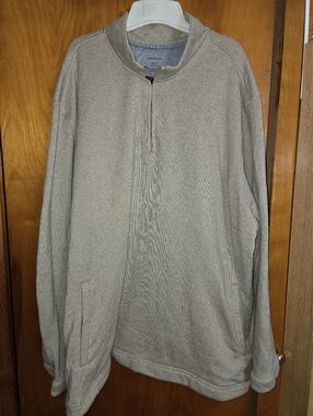 Van Heusen Men's Quarter-Zip Pullover Fleece Sweater - Light Taupe- 3XLT